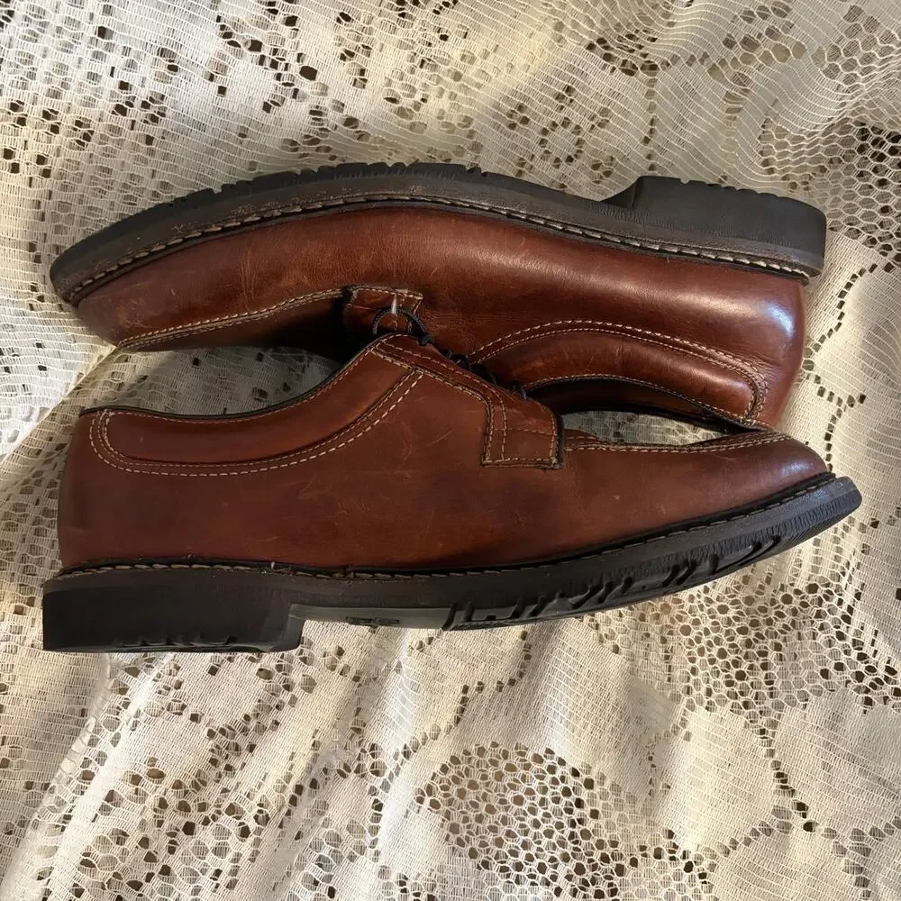 Allen Edmonds Wilbert Men's US 9.5 D Brown Leather Derby Moccasin Shoes